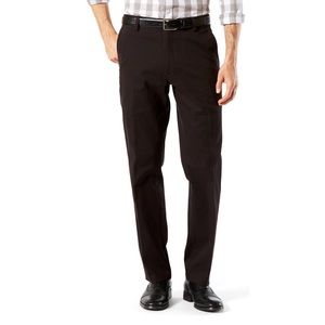 NWT Men's Dockers Stretch Easy Khaki Straight-Fit Flat-Front Pants Black 36 x 32
